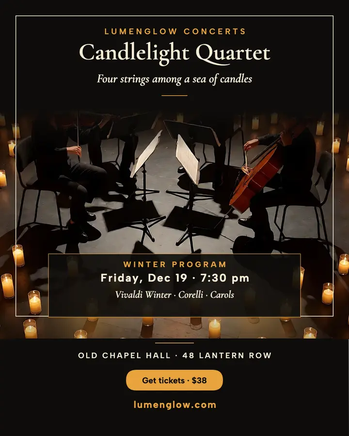 Lumenglow candlelight quartet holiday post template