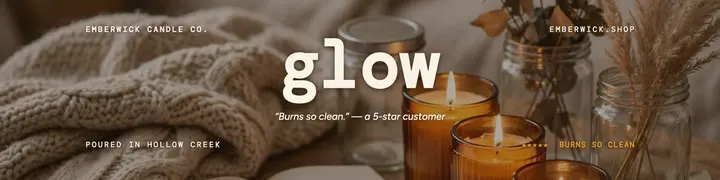 Emberwick candle review banner template