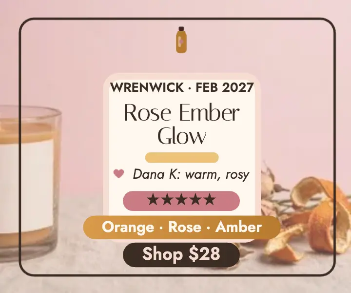 Wrenwick rose candle review mini ad template