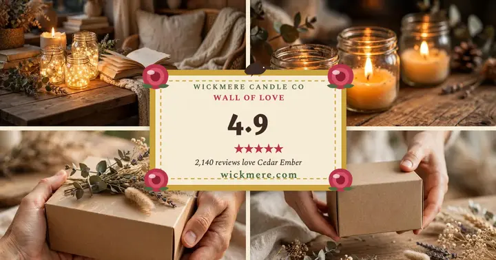 Wickmere candle review wall scrap post template