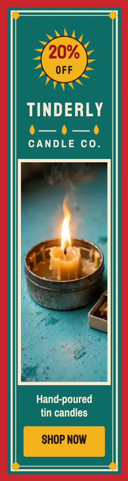 Candle sale skyscraper, matchbox label template