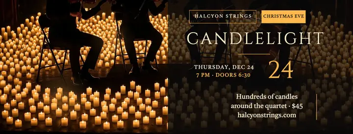 Halcyon Strings candlelit Christmas cover template