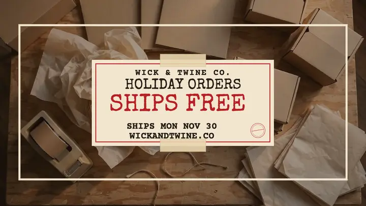 Wick and Twine free shipping thumbnail template