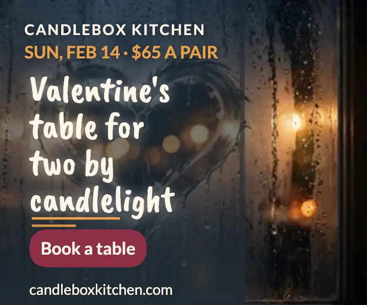 Candlebox Kitchen Valentine's window ad template