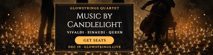 Glowstrings candlelight quartet billboard: candlelight concert billboard template