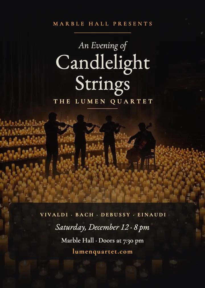 Lumen Quartet candlelight night invite template
