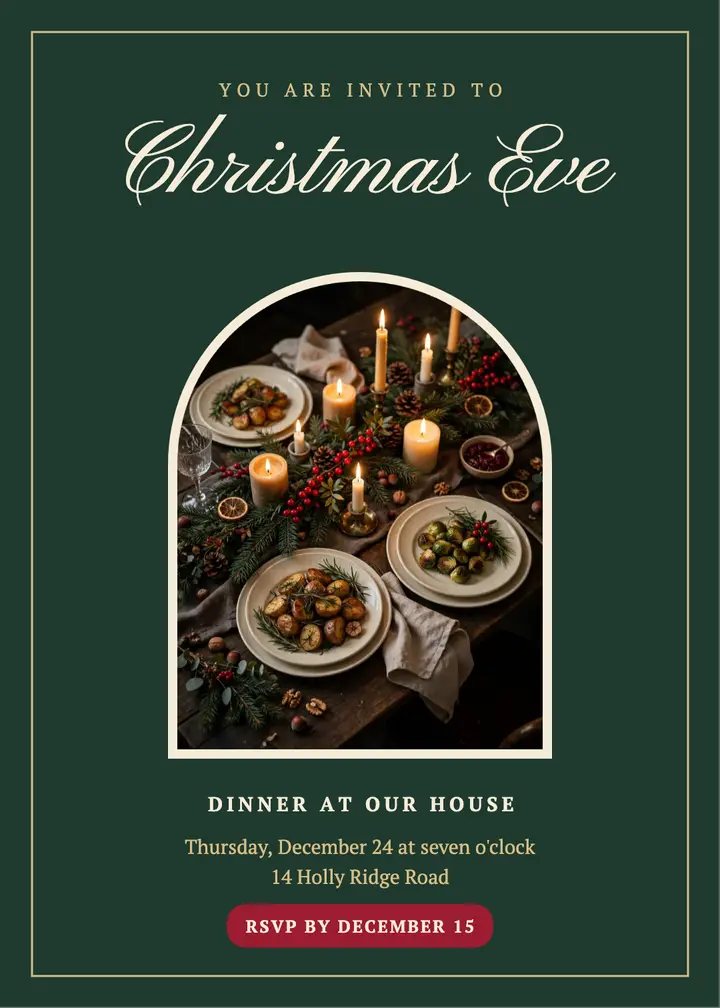 Candlelit Christmas Eve dinner template
