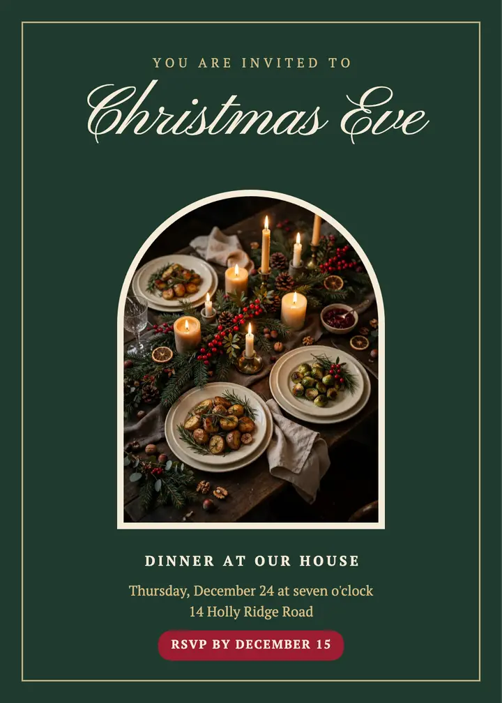 Candlelit Christmas Eve dinner template