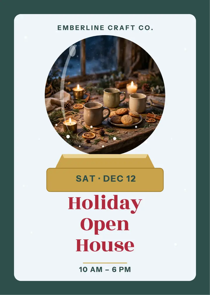 Emberline candlelit holiday snow globe invitation template