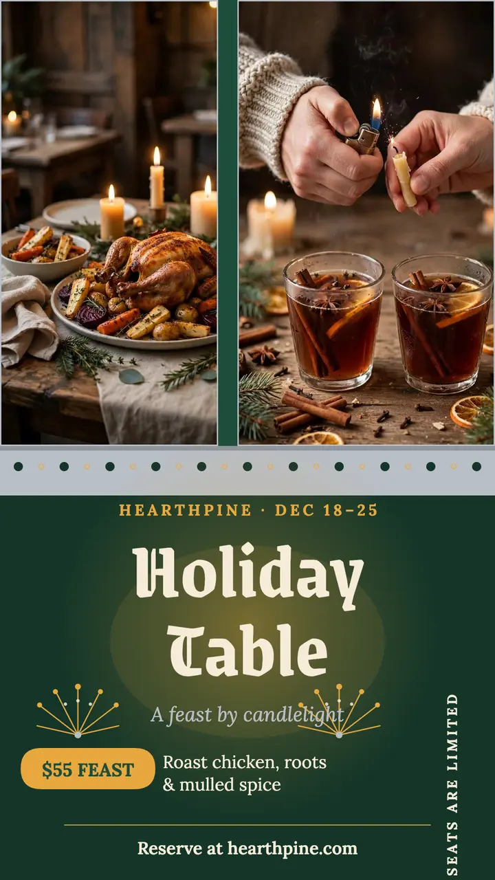 Hearthpine holiday table story template