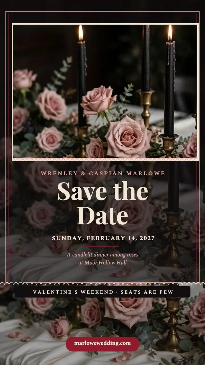 Wrenley and Caspian candlelit save the date template