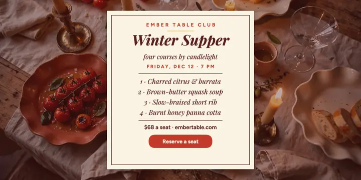 Ember Table Club winter supper post template