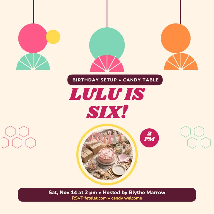 Lulu is six honeycomb birthday post template