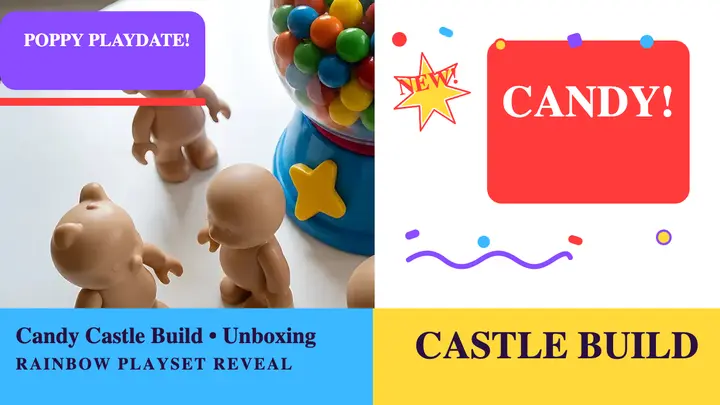 Candy castle toy unboxing thumbnail template