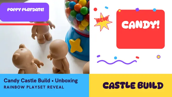 Candy castle toy unboxing thumbnail template