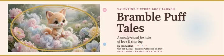 Bramble Puff Tales Valentine launch banner template