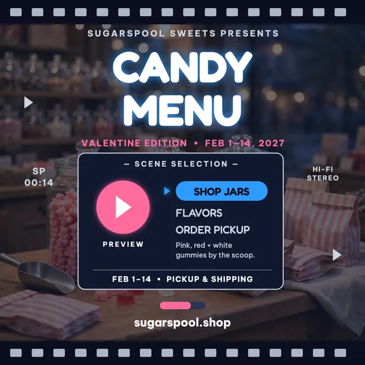 Sugarspool Sweets Valentine DVD menu post template