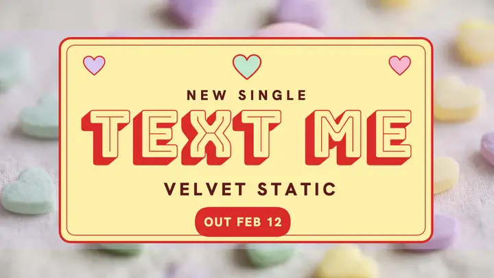 Text Me single drop thumbnail, Velvet Static template
