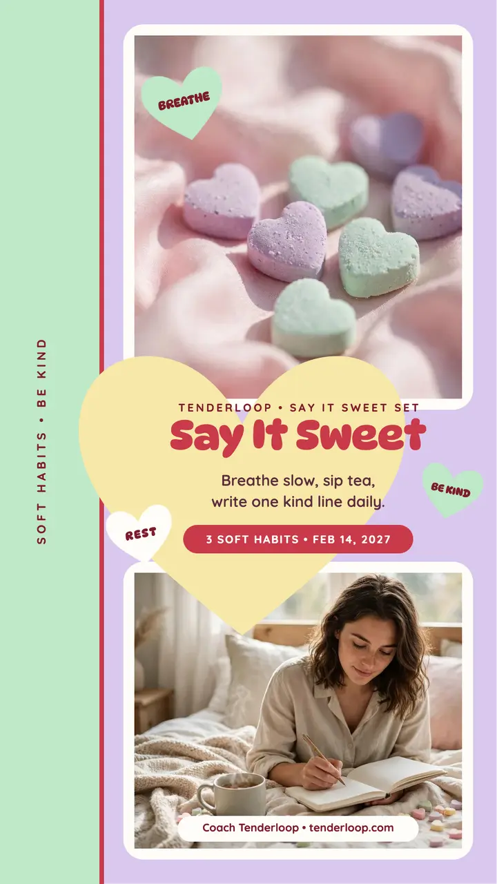 Say It Sweet candy hearts affirmation story template