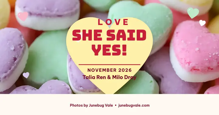 Candy hearts engagement post template