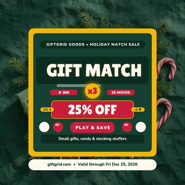Giftgrid holiday candy match sale post: christmas sale post template