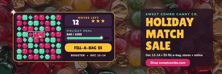 Sweet Combo holiday match sale header template