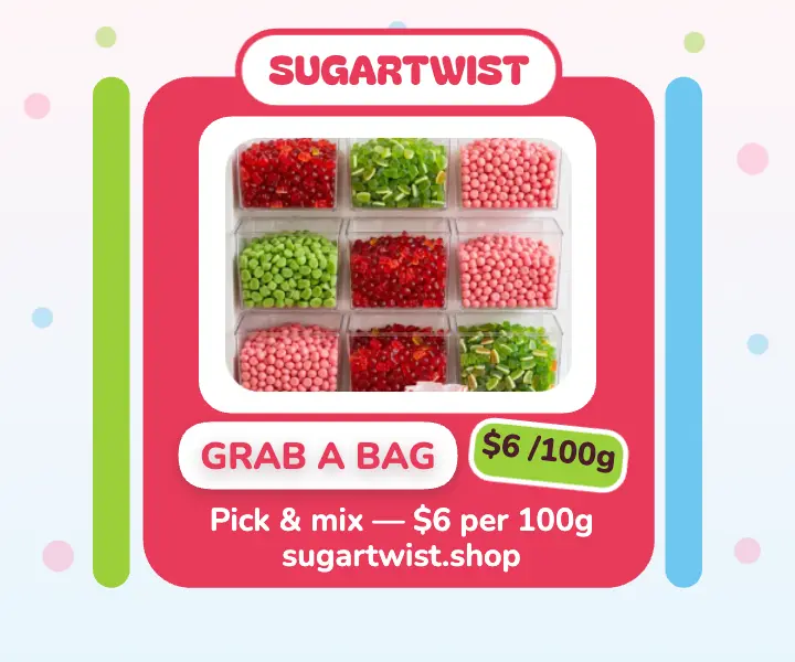 Sugartwist pick-and-mix candy ad template