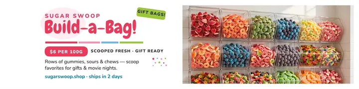 Sugar Swoop pick and mix banner template