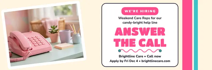 Brightline Care hotline hiring header template