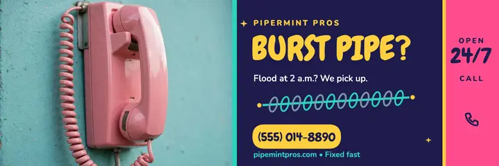 Pipemint Pros burst-pipe hotline header template