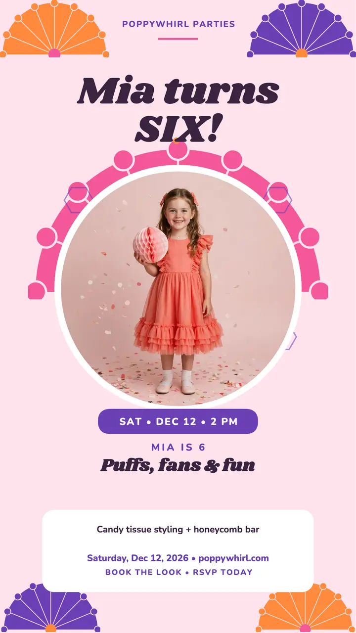 Candy tissue birthday party story template
