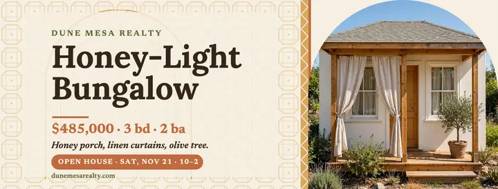 Honey-light bungalow listing cover template