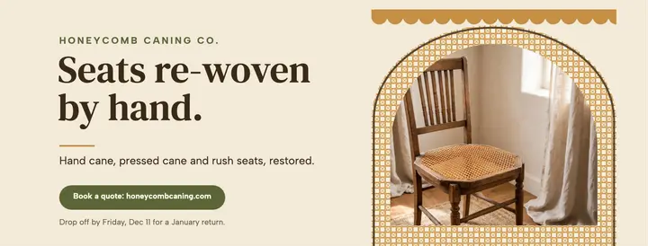 Honeycomb caning chair repair cover template