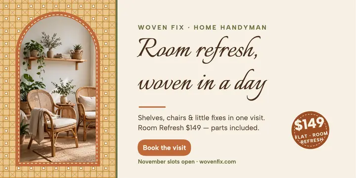 Woven Fix room refresh cane post template