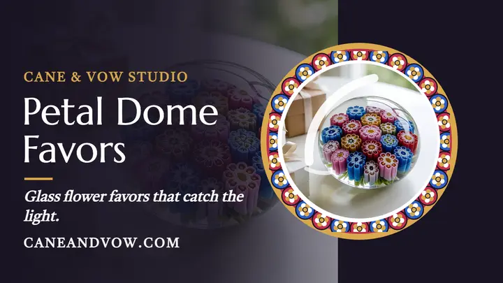 Cane and Vow petal dome favors thumbnail template