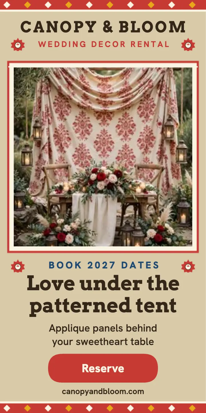 Canopy and Bloom tent applique ad: wedding decor ad template
