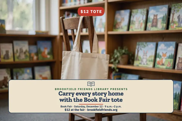 Brookfield book fair tote postcard template