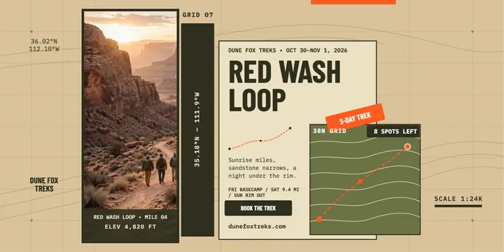Dune Fox Red Wash Loop trek post template