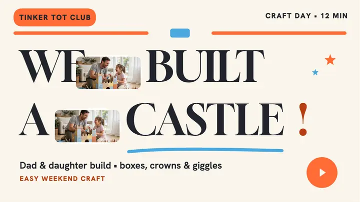 Tinker Tot Club cardboard castle thumbnail template