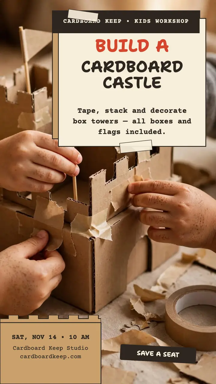 Cardboard castle workshop story template