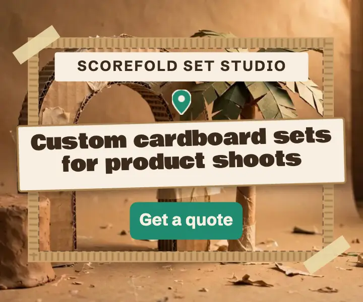 Cardboard set studio display ad template