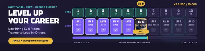 Swiftparcel Crew career track hiring banner template