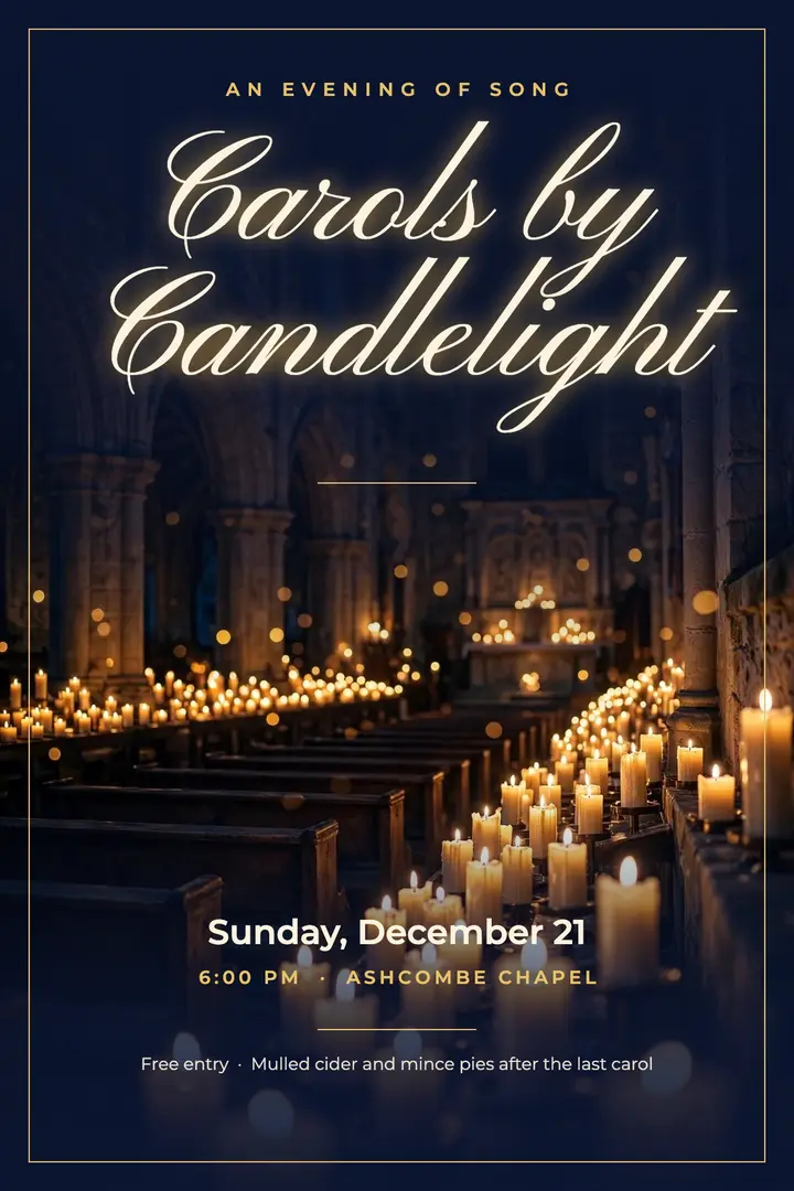 Carols by candlelight poster template