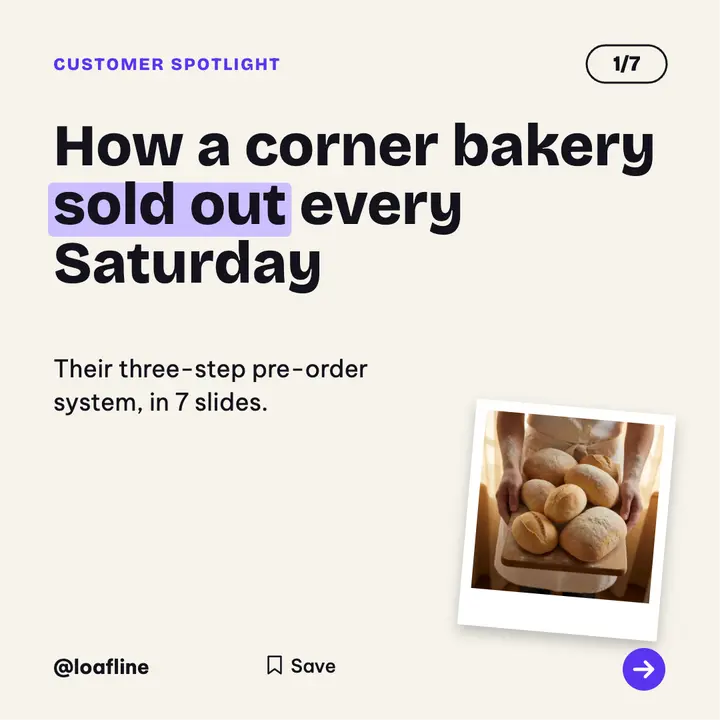 Hearth and Rye customer spotlight carousel slide template