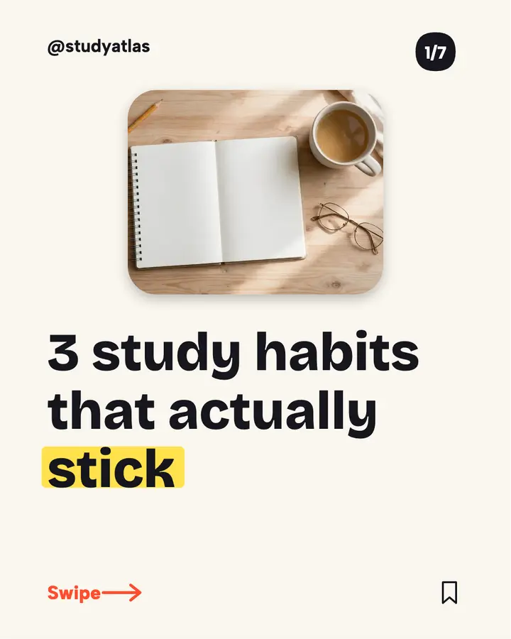 Study habits carousel slide: carousel first slide template