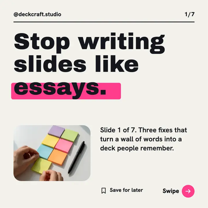 Carousel explainer first slide template
