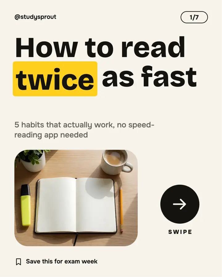Studysprout reading tips carousel cover: study tips carousel cover post template