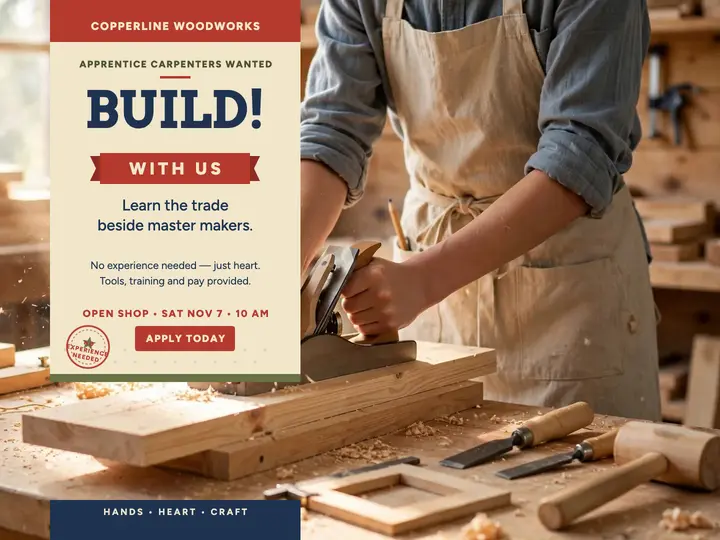Copperline apprentice carpenter drive slide template