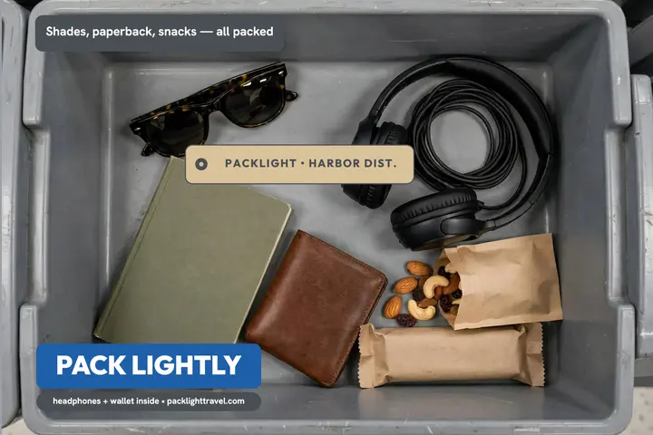 Packlight carry-on bin postcard template