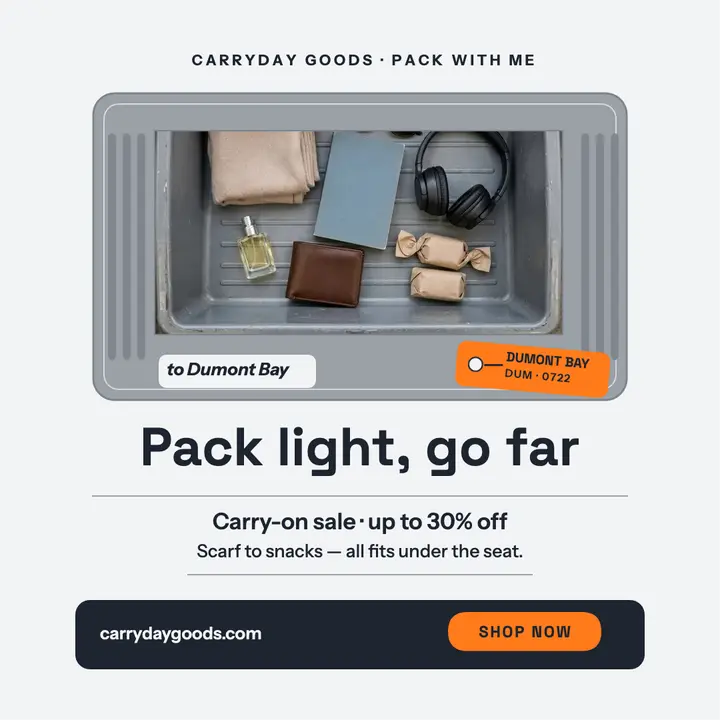 Carryday carry-on packing security bin post template